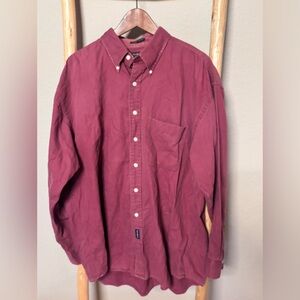 GANT Heavy Oxford Button Down Shirt XL Burgundy 100% Cotton